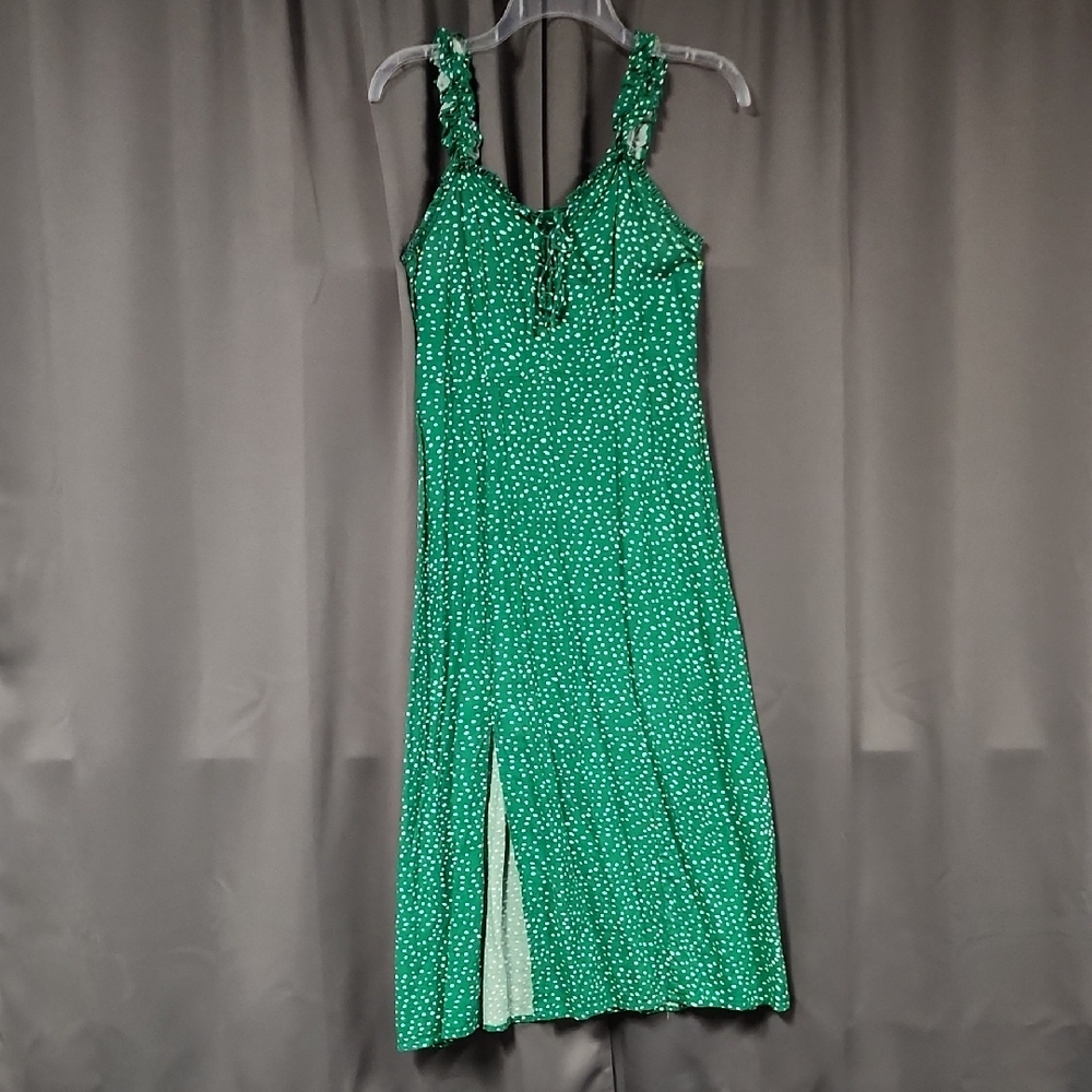 Japna Emerald Polka Dot Midi Dress